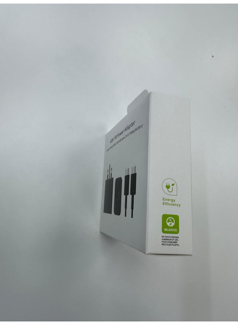 45W Power Adapter with USB-C Cable 5A 1.8m Super Fast Charging for Compatible Devices Black - Image 4